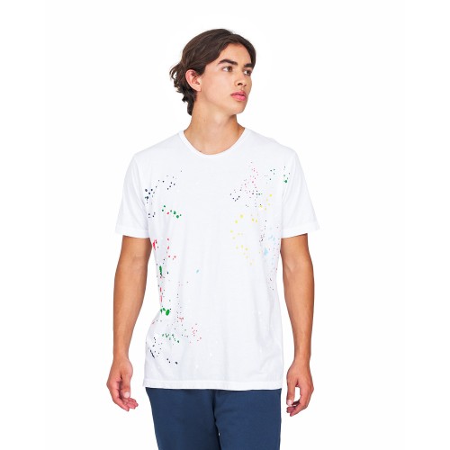 US Blanks US4004 Unisex Made in USA Garment Dye Paint Splatter T-Shirt